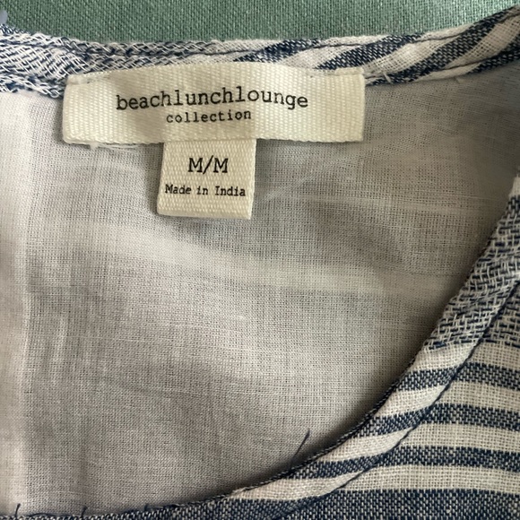 Linen blend striped tank dress - Picture 2 of 7